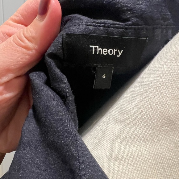 Theory Linen Blend Navy Romper Size 4 – Minimalist Utility Jumpsuit - Picture 11 of 17